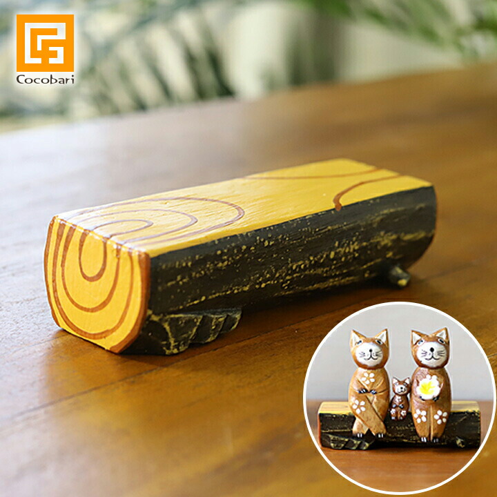 木製　バリ猫神様　高さ約60cm 楽天市場】バリネコS（親子）（ブラック） 【 アジアン 雑貨