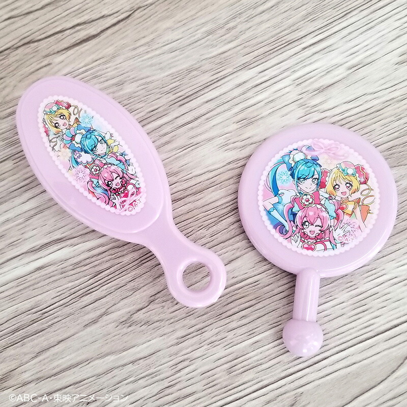 2個セット 送料無料 デリシャスパーティプリキュア ミラー ヘアブラシ おでかけセット パープル キュアスパイシー キュアプレシャス ピンク