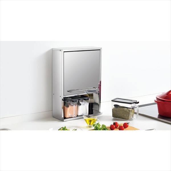 楽天市場】ステンレススパイスストッカー2段ワイド ホワイト UC-126