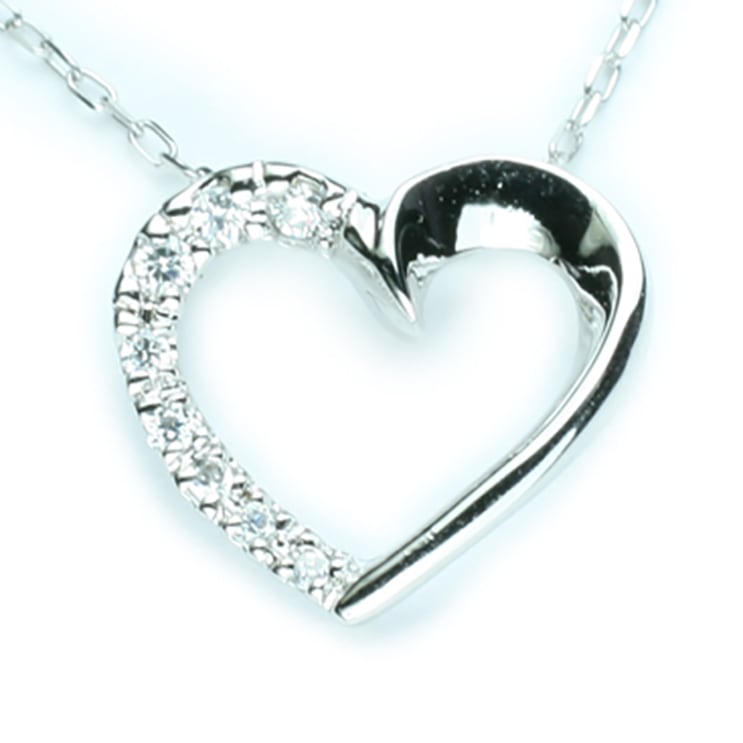 ネックレス K10 ダイヤモンド ハート イエローゴールド ホワイトゴールド ピンクゴールド 天然ダイヤ 品質保証書 金属アレルギー 日本製 おしゃれ ジュエリー プレゼント ギフト クリスマス 卒業式 入学式 卒園式 入園式 お祝い