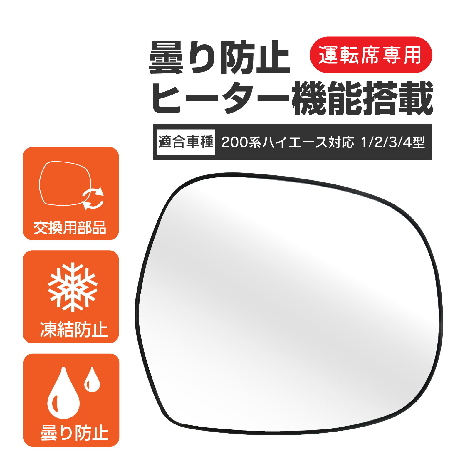ハイエース　サイドミラー運転席側 楽天市場】【20％OFF☆9/3 20時〜】 トヨタ ハイエース 200系