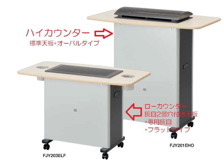 三菱 喫煙用集塵・脱臭機本体+テーブル板 (BT-F60AD-W)組み合わせ