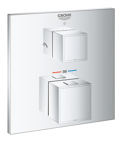 豪華 Grohe グローエ 浴室用水栓 24 154 00j グローサーモキューブ サーモスタットシャワー2方切替埋込混合栓 化粧部 メーカー直送 代引不可 正規品 Ihmc21 Com