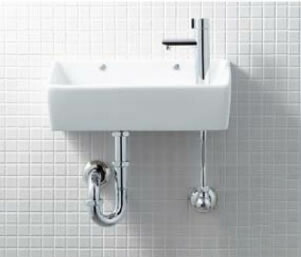 L-A35HD 手洗い器トイレ用狭小手洗シリーズ 床給水 壁排水 (Pトラップ) 手洗タイプ (角形) 手洗い器 セット 陶器【純正品】