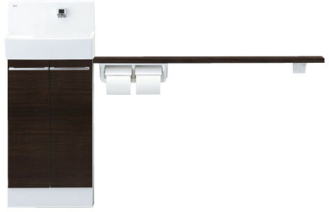 【YL-DA83SKW15E】リクシル トイレ 手洗い器 コフレル ワイド（壁付） カウンターキャビネットタイプ（左右共通） 間口1500サイズ 温水自動水栓 床排水 LIXIL・INAX イナックス