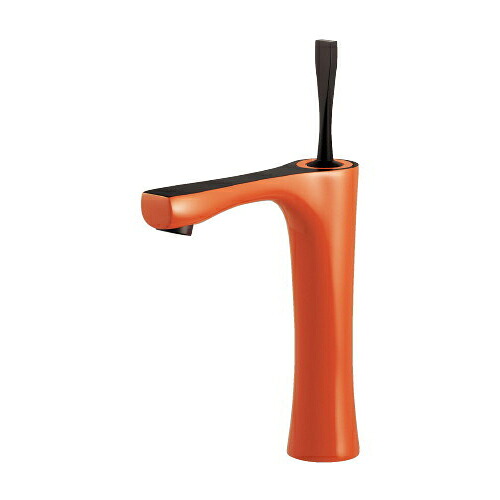 カクダイ シングルレバー混合栓（ミドル） オレンジ 受注生産品【183-312-YR】　183-233-YRの後継代替品【純正品】