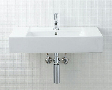 YL-A558SYEB(C) リクシル LIXIL・INAX イナックス サティス洗面器 YL-A558タイプ 壁付式 シングルレバー混合水栓(エコハンドル) 床排水(Sトラップ) 床給水|換気扇の激安ショップ プロペラ君