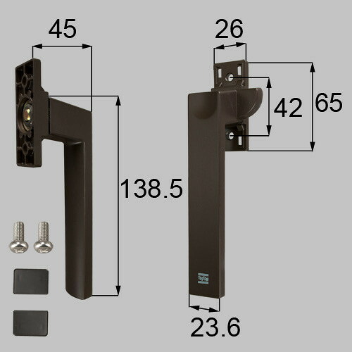 トステム netbl00005 開き手持ち部分（左用） 窓（窓枠）部分品[BCPB501L×1 BI123A×2]  LIXIL リクシル 【完全無欠品】 ハンドル・取手-建具金物-木材・建築資材・設備