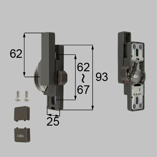 トステム netbl00125 鍵を掛ける付クレセント中（左用）[防火・非防火兼用] 窓（窓枠）部分品(鍵・錠)[BZCU272L×1 BZCU280×1 BZCU296×1 BI438×2]  LIXIL リクシル 【純然たる品】