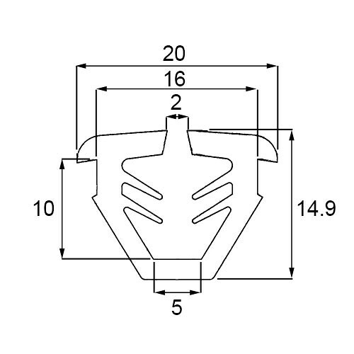 トステム 【建築業者様限定】netsa00331 １６ｍｍ溝幅用グレチャン（ガラス厚３～４ｍｍ用） 窓（サッシ）部品[SVTT777S01×10メートル巻] LIXIL リクシル 【純正品】
