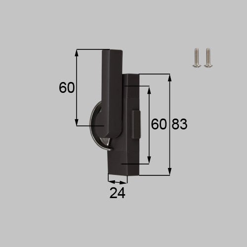 LIXIL・新日軽 【NETBL00158】 クレセント（ロック無/ハンドル60mm） 窓（サッシ）部品(鍵・錠)[SVQU65RS01×1 SVC836S01×2] 【純正品】