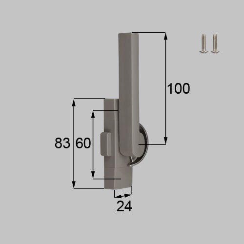 LIXIL・新日軽 【NETBL00151】 クレセント（ロック付/ハンドル100mm） 窓（サッシ）部品(鍵・錠)[SVQM64LS01×1 SVC836S01×2] 【純正品】