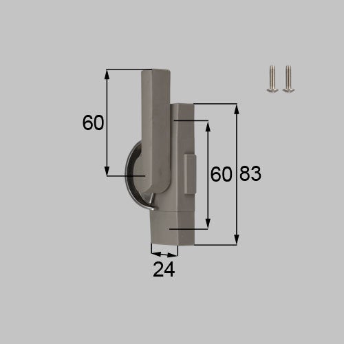 LIXIL・新日軽 【NETBL00156】 クレセント（ロック無/ハンドル60mm） 窓（サッシ）部品(鍵・錠)[SVQM65RS01×1 SVC836S01×2]【純正品】