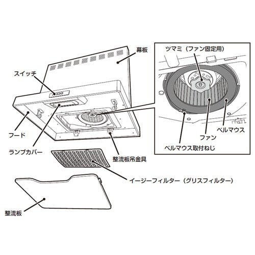 LIXIL・リクシル 【6Z9Y26XP-A-CF】 キッチン部品　整流板　#ADR-635Wｾｲﾘﾕｳﾊﾞﾝ600他 本体型番：ADR-635WR【純正品】