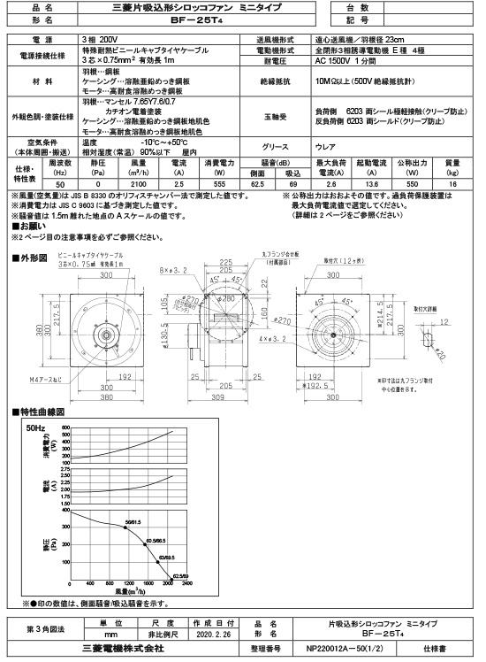 三菱シロッコファン BF21s5 | jetcondor.com