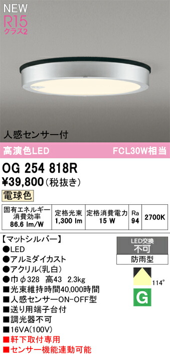エクステリアライト オーデリック OG254818R