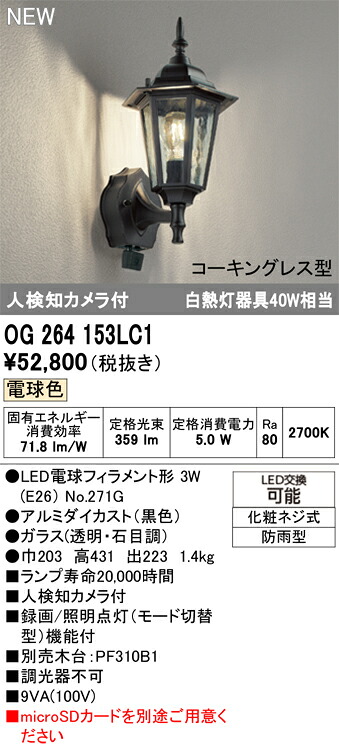 エクステリアライト オーデリック OG264153LC1