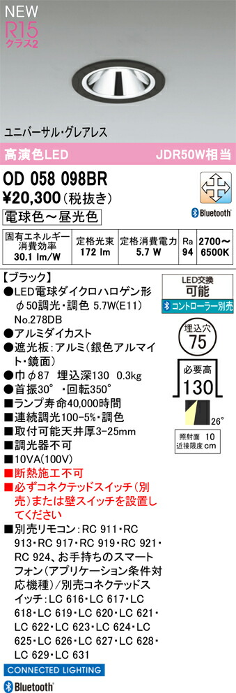 落ちこむ点火装置 オーデリック OD058098BR