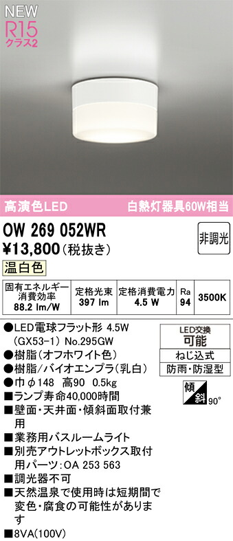 バスルームライト オーデリック OW269052WR