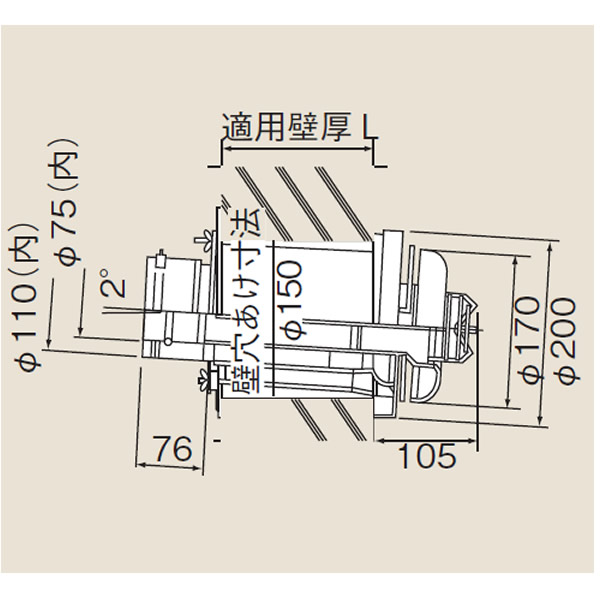 リンナイ φ110×φ75給排気ガス部材 FF 2重管用 TFW-110-75C-400C-K 冷ややかさ地向給排気ガスいの一番 (21-9291) TFW11075C400CK 給湯器【完全無欠品】