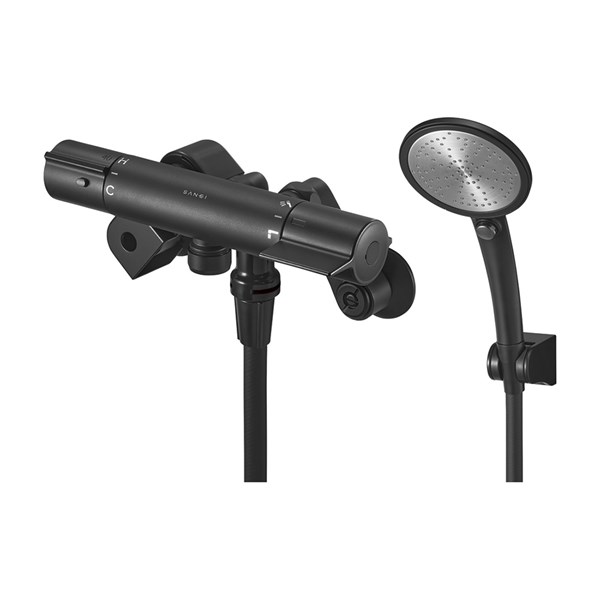 【受注生産品】 三栄水栓【SK18CT5-N-MDP】サーモシャワー混合栓 混合水栓 マットブラック【純正品】