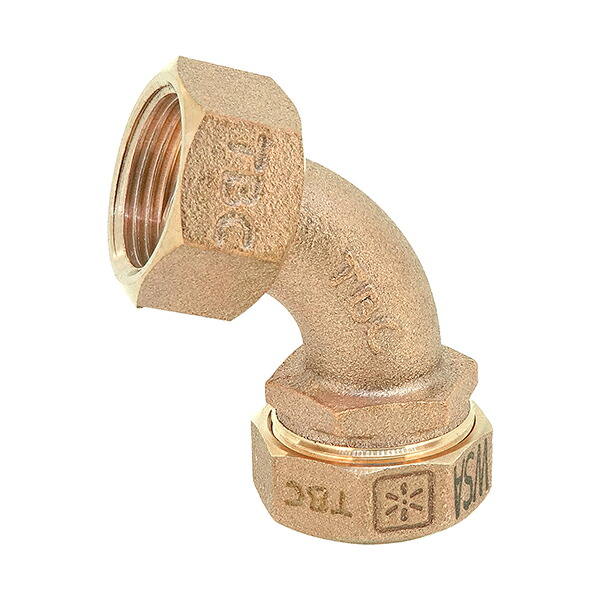 【25 SPJ-N60-1-L】 タブチ TABUCHI 耐震強化型SPジョイント(WSA B 011規格適合品) 60°ベンド 鉛レス銅合金 SPジョイント 埋設用給水商品 ポリエチレン管用金属継手 商品コード：33800301-25-1