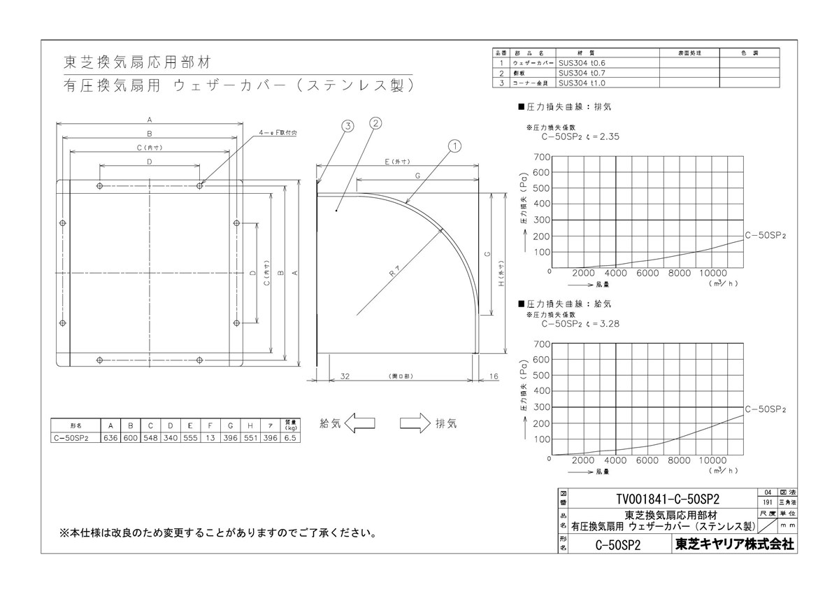 バーゲンセール 東芝 換気扇 産業用換気扇用別売部品 ウェザーカバー