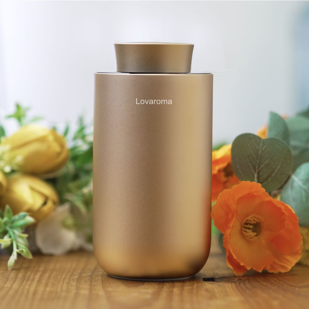 高密度アロマディフューザー【Deep Serenity Aroma ラバロマ Lovaroma】 1個 シャンパンゴールド ネブライザー式 タイマー シンプルデザイン 10,082円
