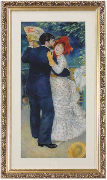 ★ 版画 ルノワール 「田舎のダンス」 シルクスクリーン 額付き 世界の名画 人物画 限定300部 複製画 カップル オルセー美術館 1883年制作|やまとや画廊