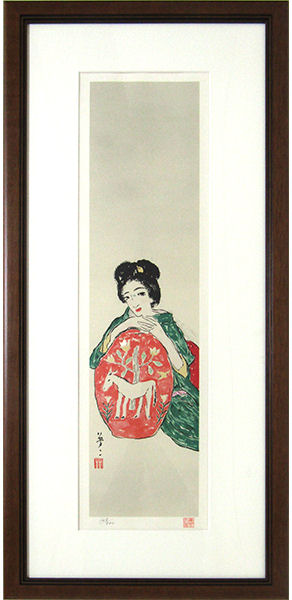 楽天市場】☆ 版画 竹久夢二 「浅草の女」 木絵画 版画 額付き