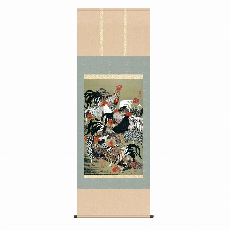 楽天市場】風鎮・自在付き 竹内栖鳳 「海幸」 掛軸 尺五横（約54.5ｘ115cm） 高精彩巧芸画 手彩入り 掛け軸 表装済み 新品 桐箱収納 複製画  動物画 名画掛軸 京都画壇 日本画 海の幸 大漁 鯛 KZ2G9-046 : やまとや画廊