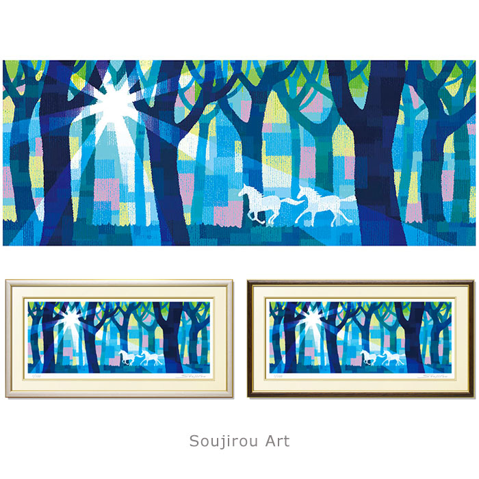 楽天市場】馬 絵画 白馬 花 絵 インテリア シルクスクリーン