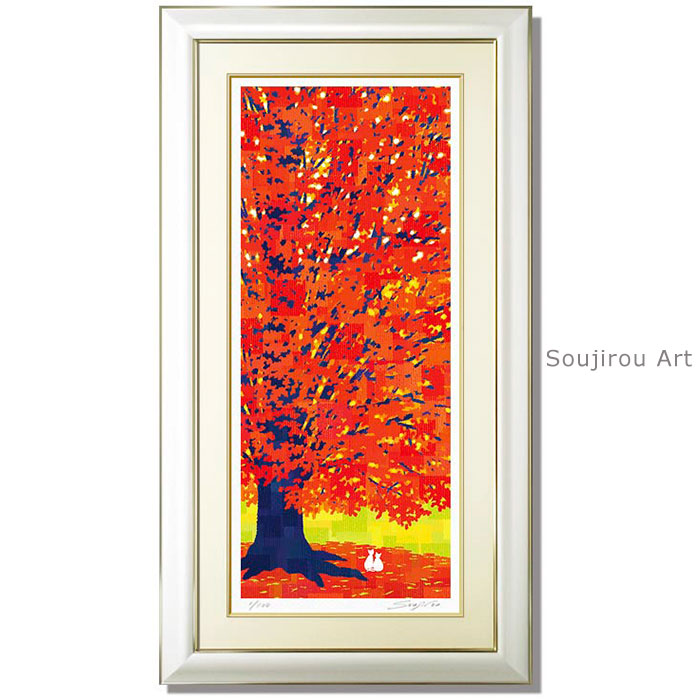 油絵 紅葉 縦32cm 横42cm dffa7e44aaf2966421d6c9103a2f97