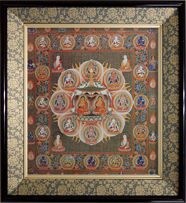 仏画(額付き) 仏画 色紙額「観音菩薩」複製画【額が選べます】仏事飾り 観自在