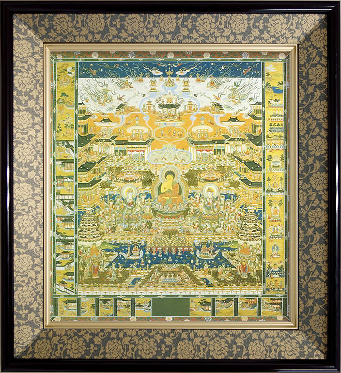 仏画(額付き) 楽天市場】仏画 ポスター額 「大日如来」 複製画 額付き（額外寸