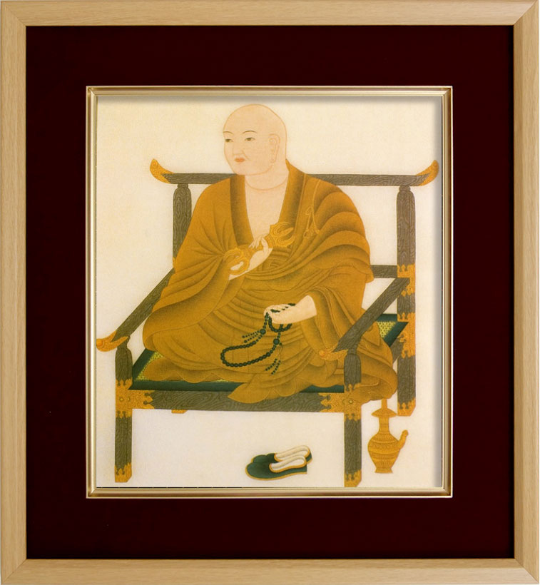 楽天市場】仏画 エンジ 色紙額 「阿弥陀如来」 複製画 額付き