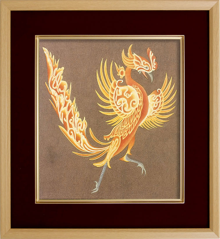 昭和レトロ 龍村美術織物 金孔雀図 刺繍画 壁掛け 絵画 アート 芸術
