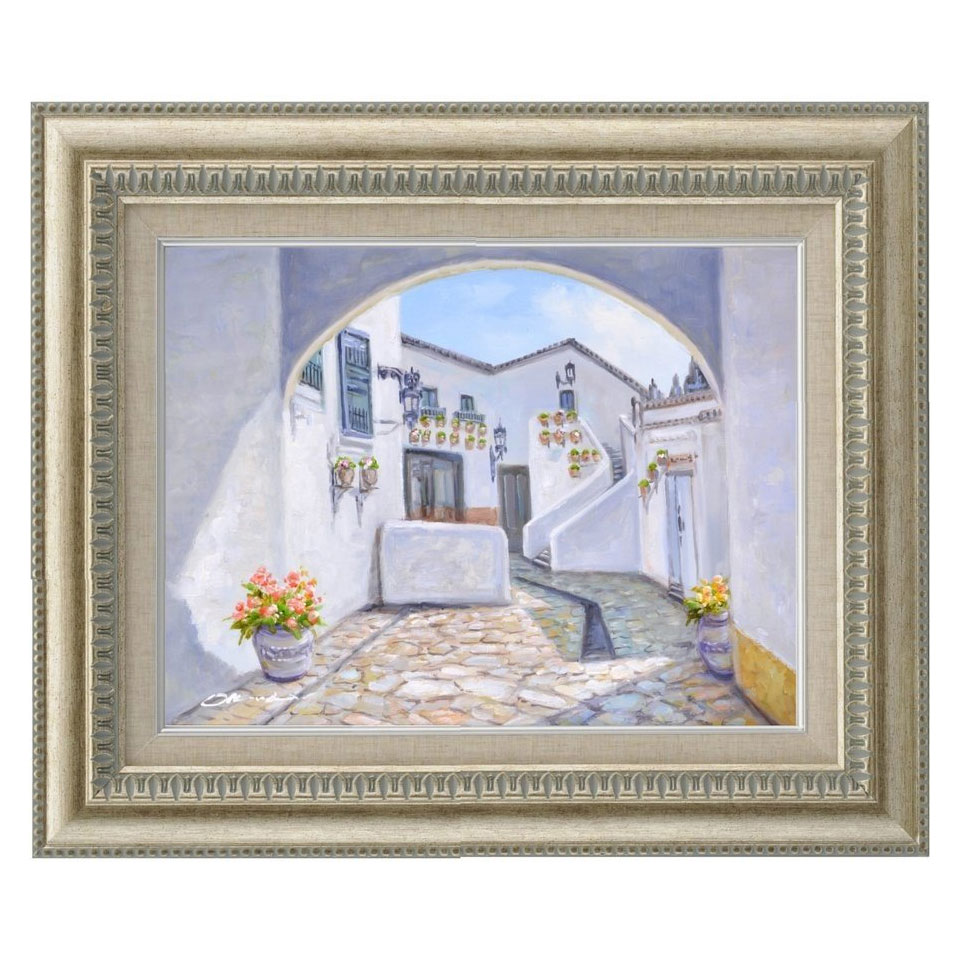 楽天市場】【スーパーSALE10％OFF】手描き油絵 奥田 ひとみ 石畳の