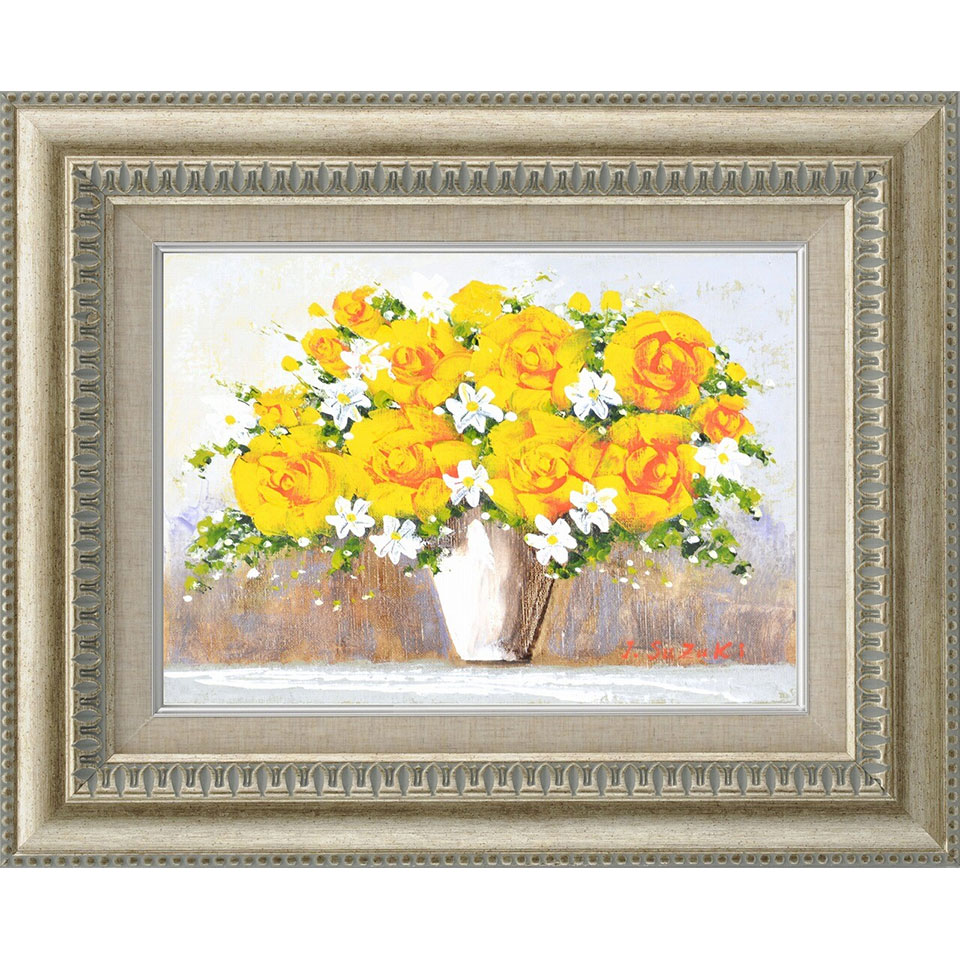 楽天市場】油彩画 鈴木 郁夫「赤バラ」F4号 真筆 額付き 新品 油絵