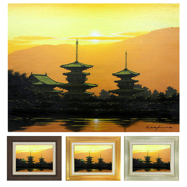 朝隈敏彦 富士山 アクリル画 黒金フレーム 楽天市場】油彩画 F6号 朝隈敏彦 「京都高桐院」 真筆 額入り