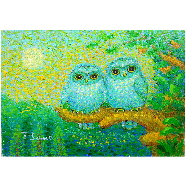 楽天市場】油彩画 F6号 佐野千恵子 「白ふくろう」 真筆 額付き 新品