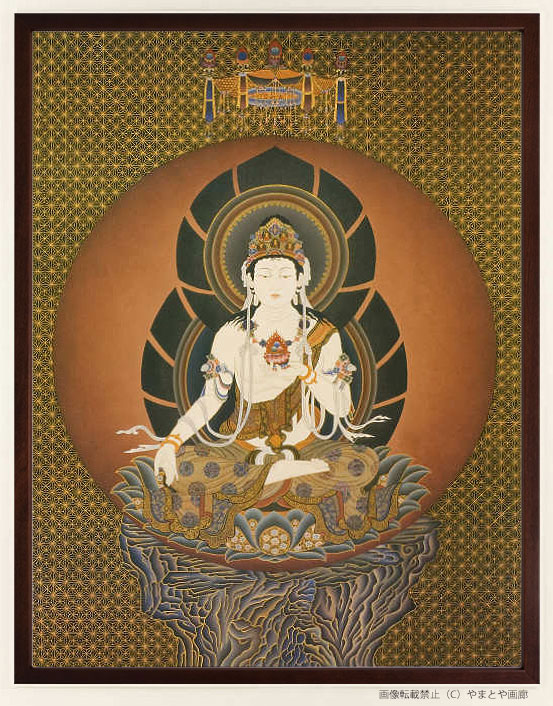 楽天市場】仏画 ポスター額 「文殊菩薩」 複製画 額付き（額外寸