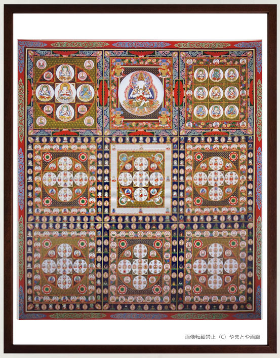 【 太陽神Dewa Iswara 】　曼荼羅　バリ仏画　額装　77×54ｃｍ 太陽神Dewa Iswara 】 曼荼羅 バリ仏画 額装 77×54cm 大注目
