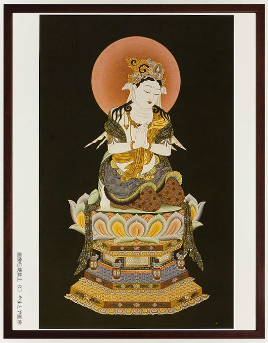 菩薩画 ガラス額縁付き 文殊菩薩座像（卯守本尊）額縁付 | iichi 日々の暮らしを