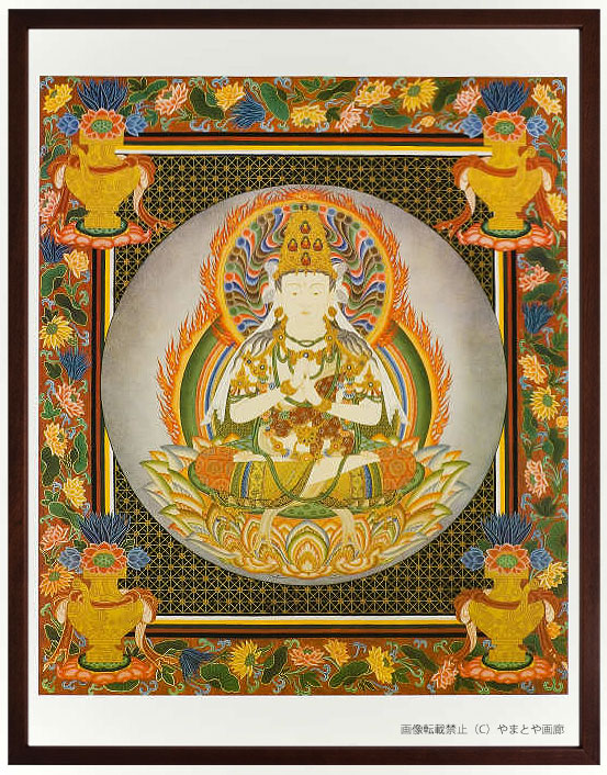 阿弥陀如来 仏画 直筆 仏教美術 絵画 額 日本画 額縁 水墨画