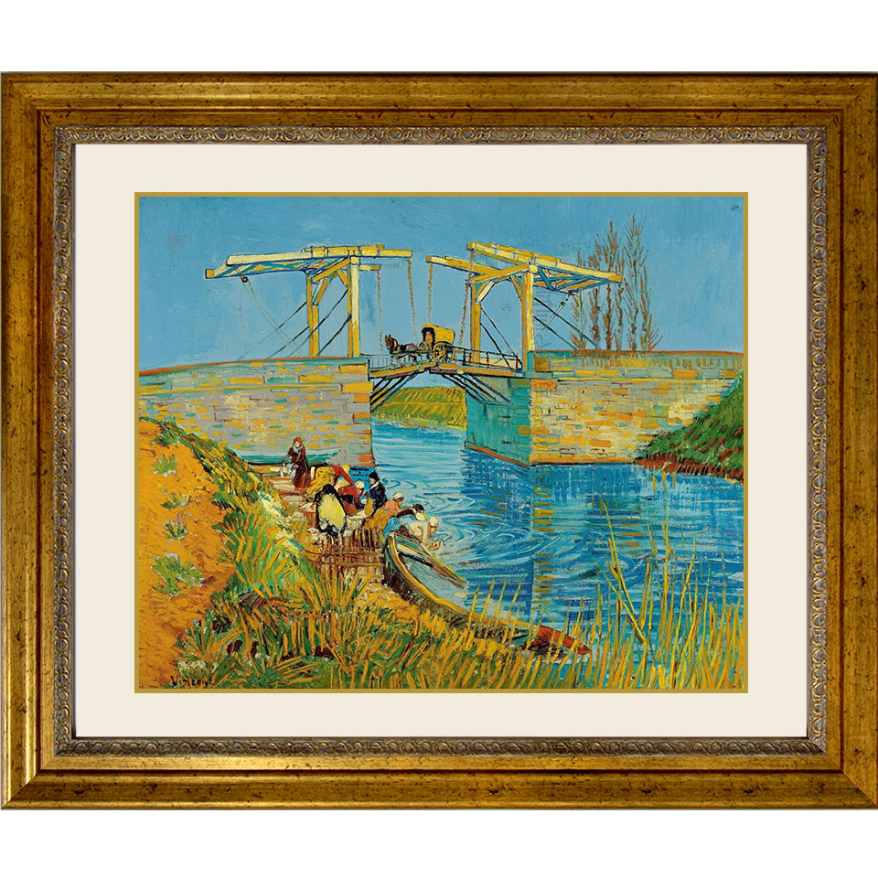 通常在庫品 【Vincent van Gogh】ゴッホ・アルルの跳ね橋・額絵・額