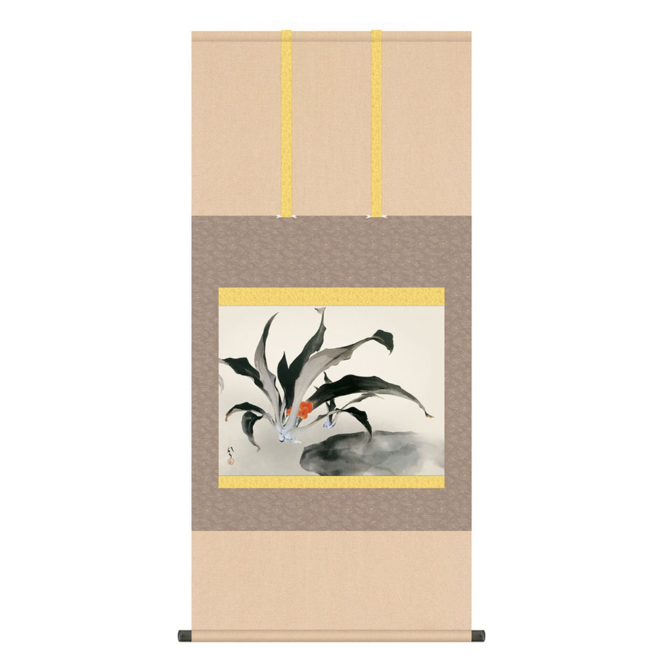 楽天市場】掛軸 川端龍子「牡丹」尺五（約54.5x115cm） 高精彩