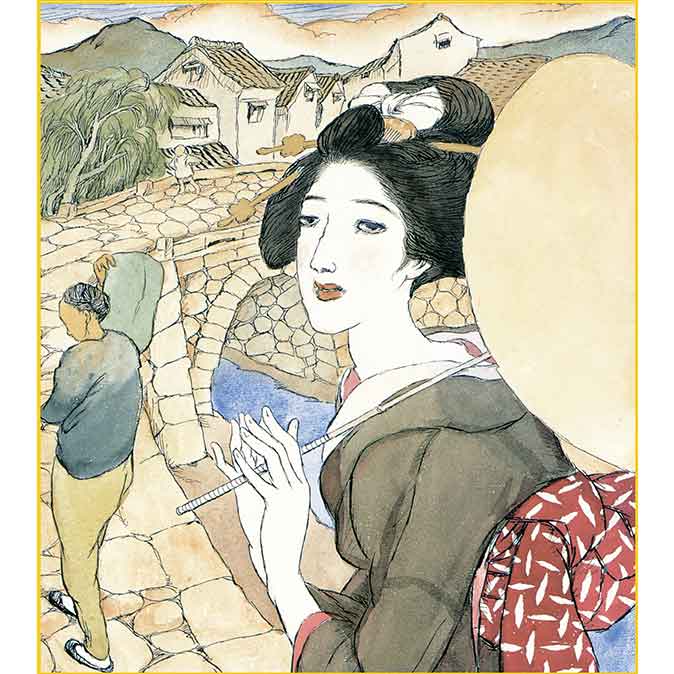 楽天市場】☆ 版画 竹久夢二 「浅草の女」 木絵画 版画 額付き 京都