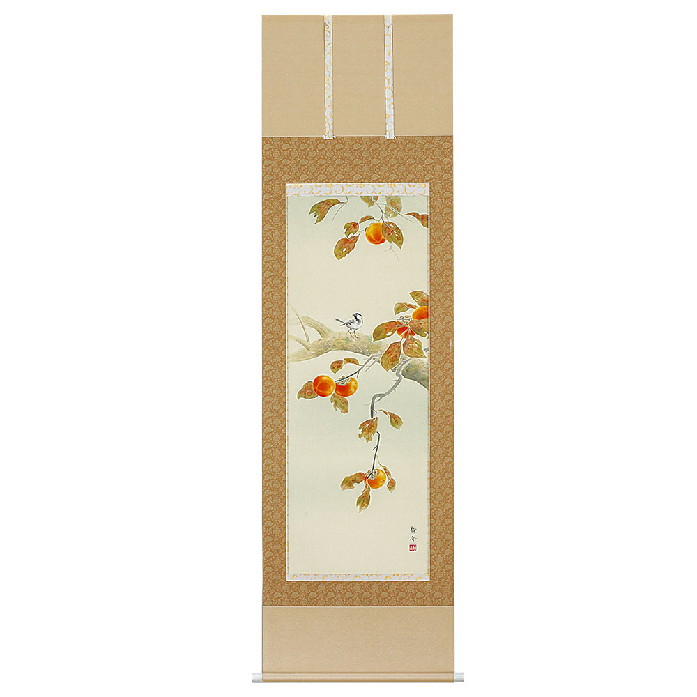 楽天市場】掛軸 藤田春穂 「月紅葉」 九寸立 日本画 真筆 手描き