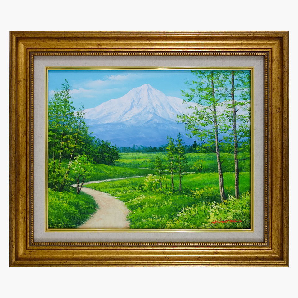 「真作」広瀬和之「シャンゼリゼ通り」風景画　油彩画　額装　サイン有り 真作」広瀬和之「シャンゼリゼ通り」風景画 油彩画 額装 サイン